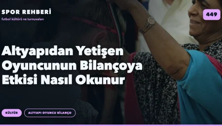 Altyapıdan Yetişen Oyuncunun Bilançoya Etkisi Nasıl Okunur